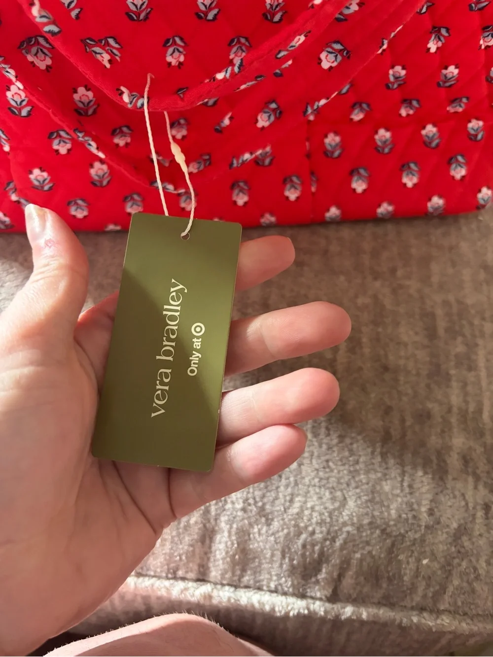 Vera Bradley Red Quilted Floral Tote